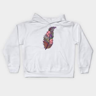 Zentangle Art Hand drawn Feather Kids Hoodie